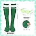 kuchisity 2 Set 80s Women Tutu Costume Accessories, Pom Pom Headband Tulle Tutu Skirt Heart Sunglasses Necklaces Tube Socks for Halloween Mardi Gras Spirit Day Party(Green+Pink)