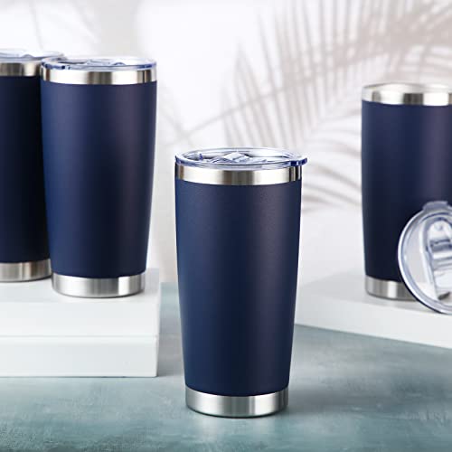 Sieral 36 Packs Stainless Steel Tumbler Bulk With Lid Vacuum Double Wall Insulated Travel Coffee Mug Powder Coated Insulated Tumbler Cup For Christmas Wedding Birthday Party Favor Gifts (Navy, 20 Oz) #TOP3