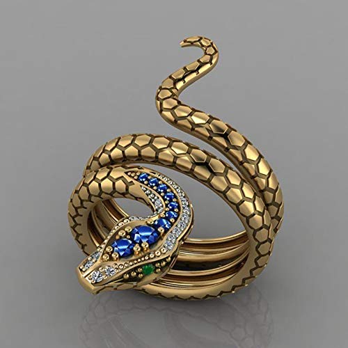 Amazon.com: LIOYSIUT Snake Ring for Men 925 Sterling Silver Blue