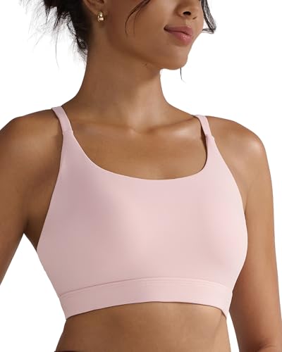 Image of RUNNING GIRL Sports Bras for Women,Light Impact Molded Cup Strap Sports Bra with Sewn in Pads,Best for A-C Cup