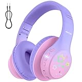 EarFun Bluetooth Kopfhörer Kinder, 5 LED-Beleuchtungsmodi, 74/85/94 dBA Lautstärkebegrenzung, 90 Std Akku, Hi-Fi Klang, HD-Mikrofon, Bluetooth 5.4, Faltbare, Kopfhörer Kabellos Kinder für Schule/Reise