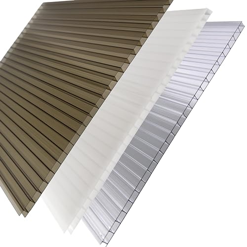 Britshield 4mm Multiwall Polycarbonate Roofing Sheet - Cut to Size & Colour - UV Protected Greenhouse Grade