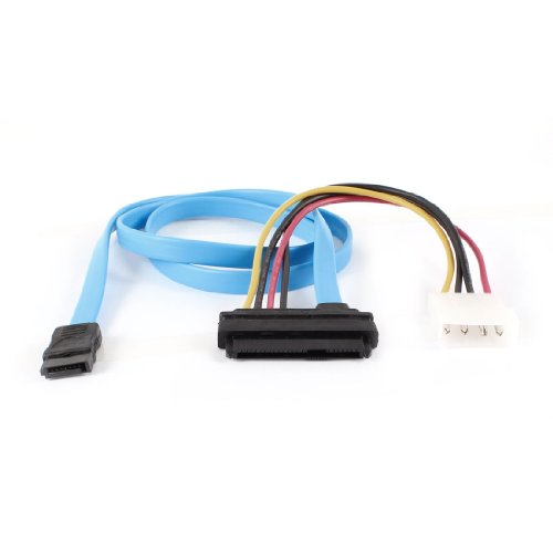 Cable adaptador SATA 7+15p a 7 Pin SATA 70cm azul
