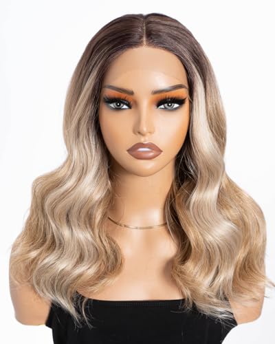 Style Icon Wigs Short Blonde Lace Front Loose Curly Wave 17 