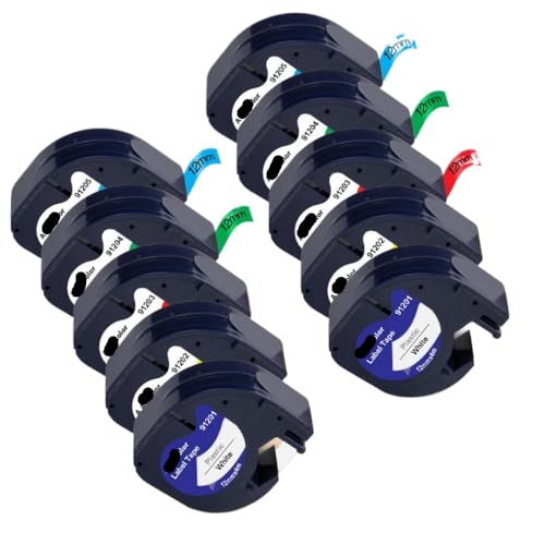 91201�݊����̂��郉�x���e�[�v12mm�v���X�`�b�NLT�e�[�vLT100H���x���v�����^�[5PC�܂���10PCS�I�v�V�����ŗ��p�\(10PK 5Mixed Colors)