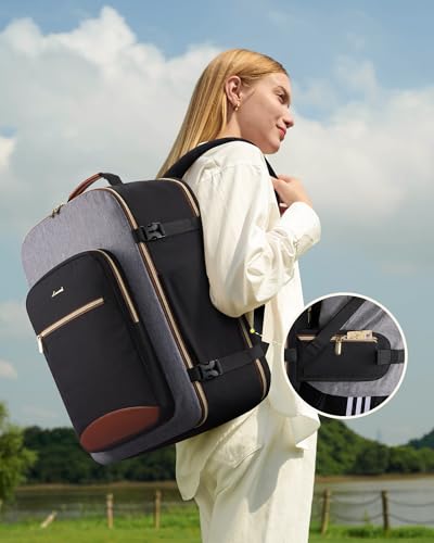 Image of LOVEVOOK 56L Travel Backpack for Women & Men, Airline Approved Carry On Luggage with 3 Packing Cubes, TSA Overnight Bags, Waterproof Personal Item Bag, Weekender Essentials Backpacks fits 17 inch Laptop