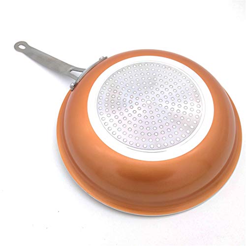 Non-Stick Copper Frying Pan With Ceramic Coating And Induction Cooking,Oven & Dishwasher Safe 10 Inch 2.5Mm Lid #TOP3