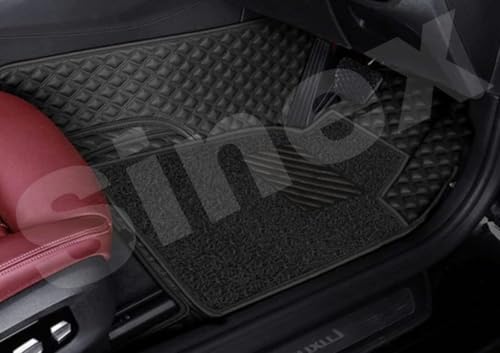 Image of SINEX 7D car mat Full Set for Hyundai Verna (Model :2017-2022) || Luxury Leather Double Car Floor Mat Complete Set || 100% Waterproof and Washable || Color : Black, Black
