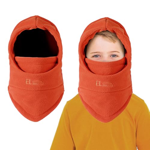 AYPOW - AYPOW Kids Winter Thermal Fleece Balaclava, Multifunctional Windproof Adjustable Face Cover Ski Mask, Warm Fleece Hat Cap Hood Neck Warmer Scarf for 4-9 Boys Girls Cycling Skating Hiking Outdoor Sport