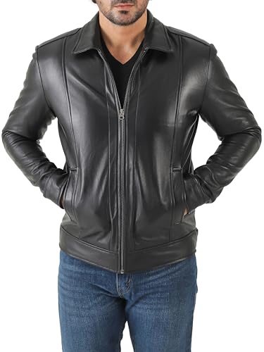 Jild Classic Shirt Collar Leather Jacket Men - John Wick Style Real Lambskin Mens Leather Jacket3