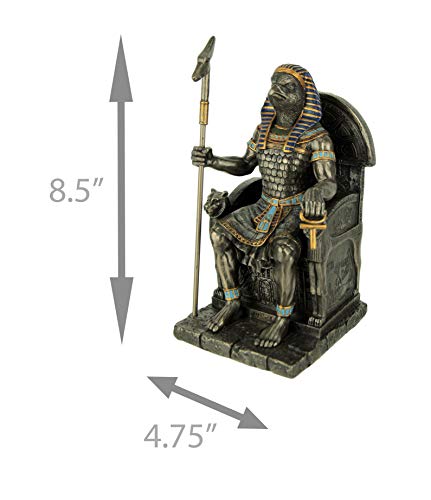 Estatua Horus Dios Egipcio Sentado en Trono miniatura 4