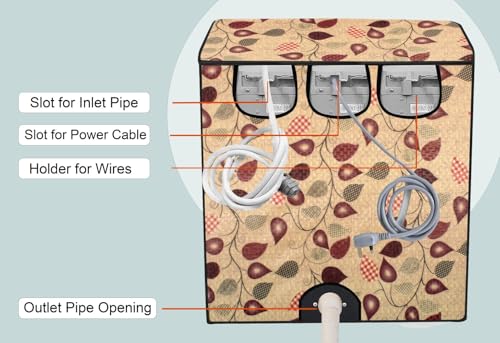 Image of Stylista Washing Machine Cover Compatible for Godrej 9 KG Semi-Automatic Top Loading WSEDGEPRO900ESLISP, Petals Pattern Yellow