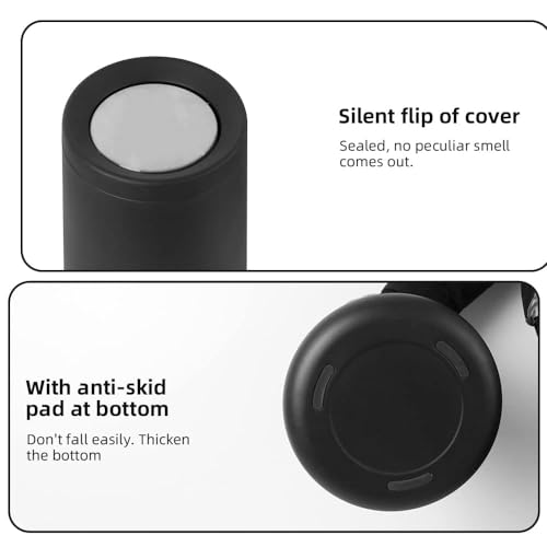 Image of 10 L /2.6 Gallon,Matte Black Bathroom Trash Can,Metal Garbage Can with Flipping Lid,for Bathroom, Living Room,Bedroom,Hotel,Office, Laundry Room (Black)