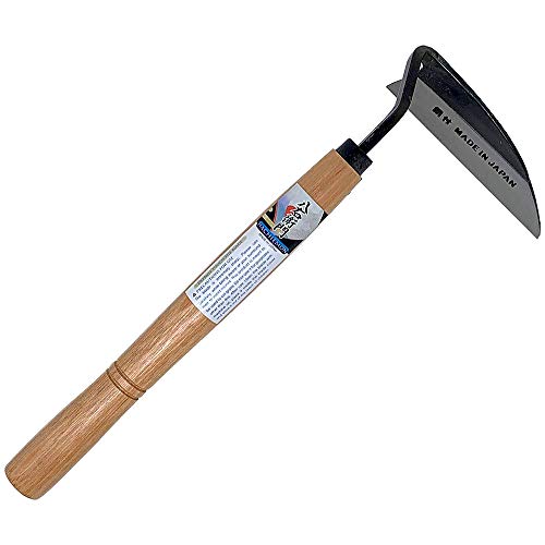 HACHIEMON Japanese Weeding Hand Hoe Gardening Weed Remover Tool Left-Handed Version - Sturdy and Easy to Use