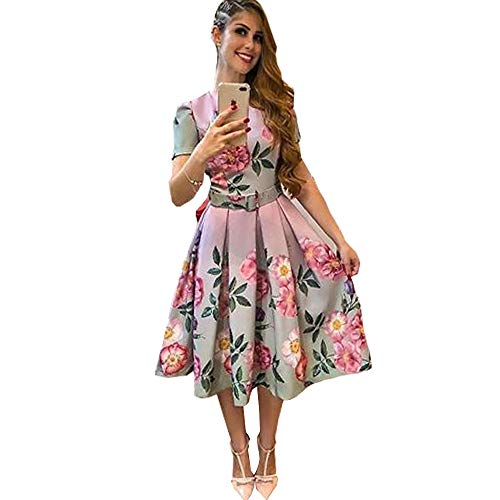 Buy Meesho Cotton Printed Midi Dress Pink 38 at Amazon.in