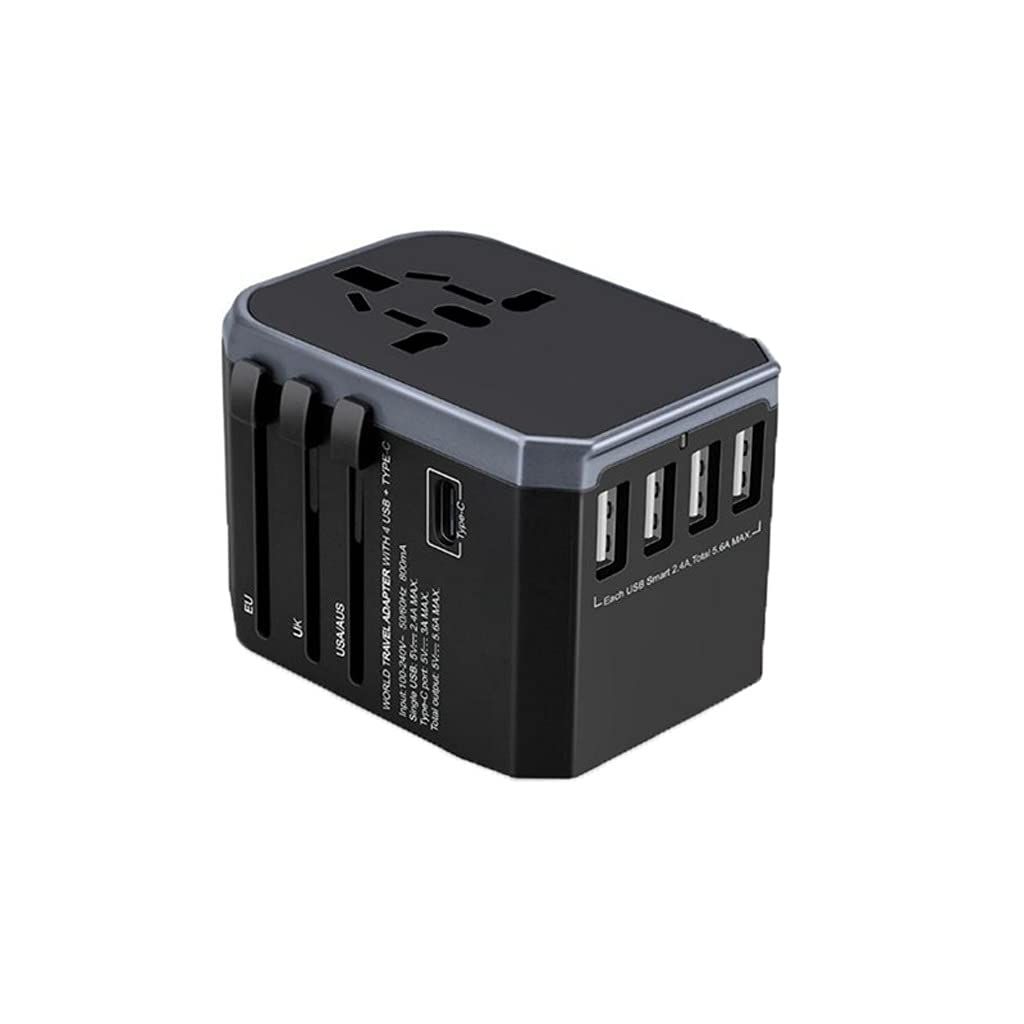 Gniazdo międzynarodowe przetwornice Międzynarodowy konwerter wtyczki, wielofunkcyjny konwerter adaptera na całym świecie, międzynarodowa zasilacz z 4 Usb. adapter wtyczki zasilania (Color : B)