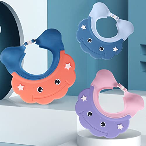 Image of 2 Pieces Baby Shower Cap Shield Toddler Bathing Hat Adjustable Shower Visor Cap Infants Bath Ears Head Protection Safe Shampoo Shower Cap Guard Soft Washing Hair Shield Hat for Kids Boys Girls 6M-6Y