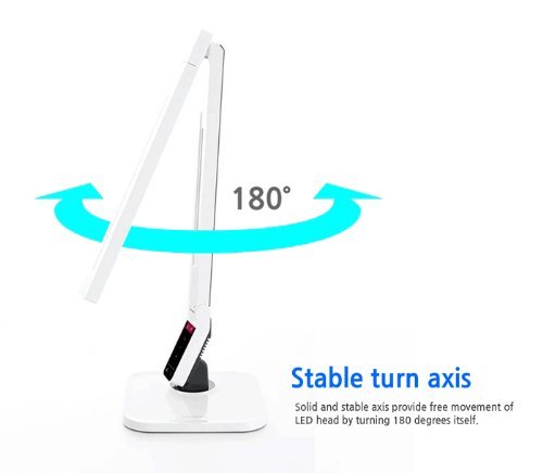 Softech - Natural Light Smart Led Lamp With Tilting Head -White (4 Lighting Modes, 5-Level Dimmer, Touch-Sensitive Control Panel, 1-Hour Auto Timer, Usb Charging Port 5V/1.5A, Mobile Device Charger) #TOP5