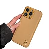 Funda de teléfono personalizada con iniciales personalizadas, textura de lichi, compatible con iPhone 17, 16, 15, 14, 13, 12, 11 Pro Max, funda de teléfono de estilo lujoso con protección contra