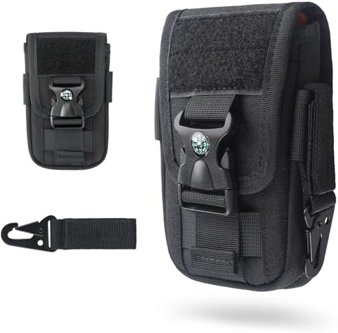 WYNEX Molle Bolso Móvil Bolsa Tactica Cinturón Riñonera Hombre Funda Teléfono EDC Pouch Molle Pequeño con Hebilla de Brújula