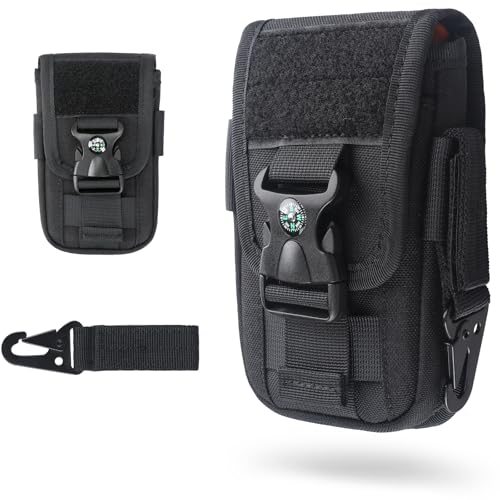 WYNEX Molle Bolso Móvil Bolsa Tactica Cinturón Riñonera Hombre Funda Teléfono EDC Pouch Molle Pequeño con Hebilla de Brújula