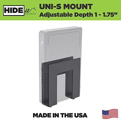Hideit Mounts Uni-S Vesa Mount - Made In Usa - Black Steel Adjustable Wall Mount - Cable Box Wall Mount, Dvd Player Wall Mount, Streaming Device Wall Mount - Behind Tv Cable Box Mount #TOP1