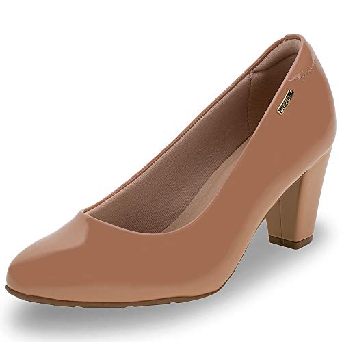 Scarpin Modare Salto Médio Grosso - Nude - 37