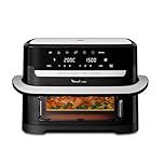 Moulinex Easy Fry Dual Flex, air fryer, Grand tiroir de 9L, Double zone, Séparateur amovible, jusqu'à 8personnes, 7programmes intuitifs, EZ9228F0, noire, Noir