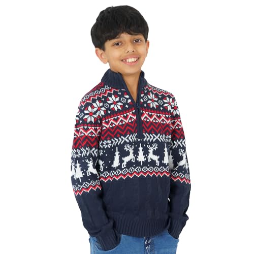 NOROZE Kids Nordic Christmas Jumper with Santa "“ Cosy Rei
