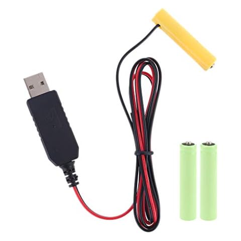 KERDEJAR LR03 AAA Battery Eliminator USB Power Supply Cable Replace 1 to 4pcs 1.5V AAA Battery For Electric Toy Flashlight Clock LED and more Cover