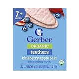 Gerber Organic Teethers Gentle Teething Wafers Blueberry Apple Beet, 1.7 oz