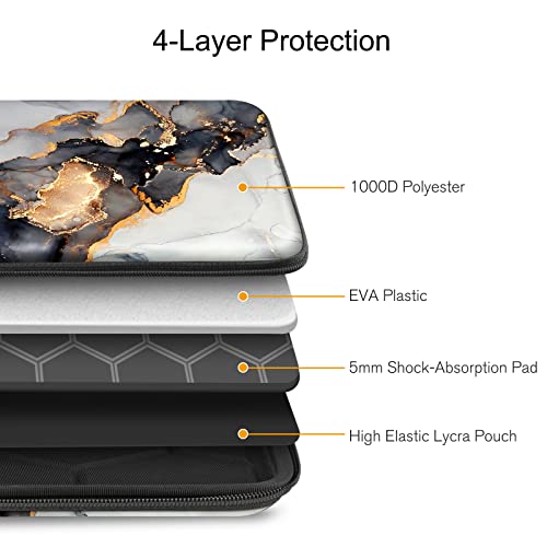 Image of FINPAC Hard Laptop Sleeve Case for 13-inch MacBook Air M3 M2 M1 2024, 14-inch MacBook Pro M3 /M2 /M1 A2918 A2992 A2779 A2442, Waterproof Case for Dell, Surface Laptop, HP, Acer, Cloudy Marble
