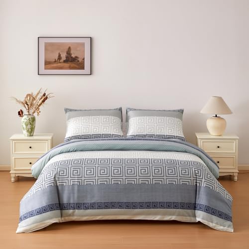 Dalina Funda Nórdica para Cama 135, Juego de 3 Piezas Estampada - Incluye Funda de Edredón 220x220cm y 2 Fundas de Almohada 50x75cm - Microfibra Suave y Transpirable, sin Bajera