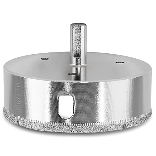 Image of Luomorgo 90mm /3.5 inch Diamond Hole Saw | 1.1 inch Cutting Depth, Diamond Drill Bits, For Glass Ceramic Marble Porcelain Tile, For Granite Quartz Gemstone