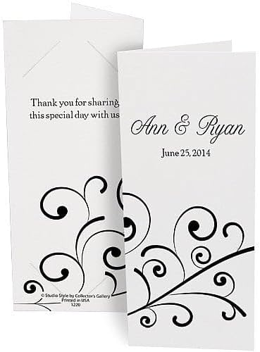 Scrolls Personalized Photo Strip Holders for 2x6 Photobooth Prints Our Price is for 100 Units - 2x6