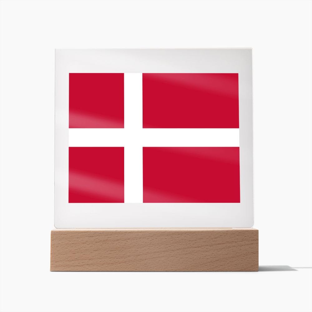 Danish Flag - Square Acrylic Plaque