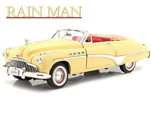 1949 Roadmaster Convertible (Charlie Babbitt's) Yellow with Red Interior Rain Man (1988) Movie 1/18 Diecast Model Car by Greenlight 13616