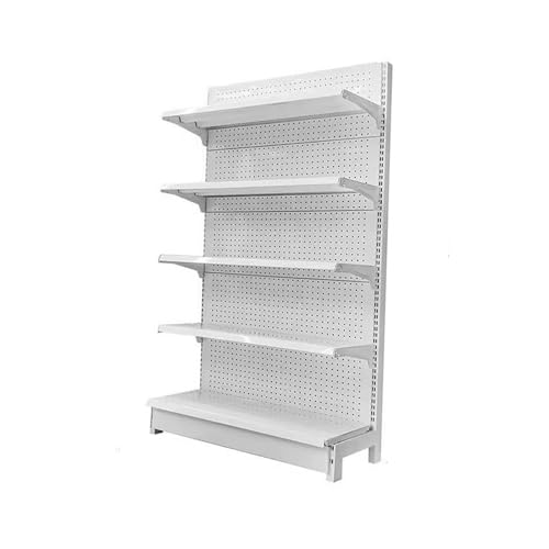 Estantería Expositora De 5 Niveles Para Comercios Minoristas: Versátil Para Supermercados, Tiendas De Comestibles, Expositores De Snacks, Soportes De Pared Para Material ,White Single-sided-H 135CM