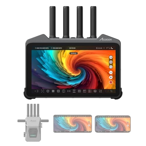 Image of Accsoon CineView M7 Pro 4K60 Wireless Video Transmitter&Receiver&7 Inch Camera Monitor with 3D LUT, Dual-Band SDI HDMI 1200ft Range 25ms Lat., 10 App Monitoring, Pair CineView Master 4K TX&RX /HE /SE TX