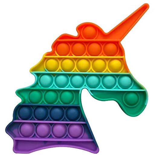AYULI® Fidget leksak sensorisk Pop It Fidget Popper silikon stressleksaker för ångest (regnbåge-enhörning)