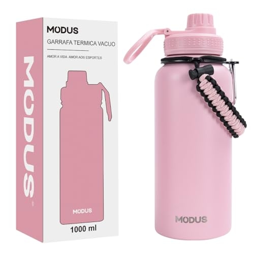 MODUS Garrafa Térmica Esportiva De Aço Inoxidável Com Isolamento A Vácuo De 950ML (Rosa)