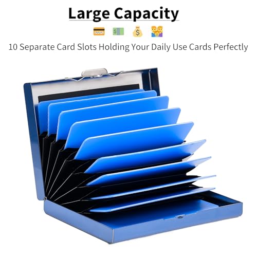 Image of Credit Card Holder Wallet Stainless Steel Card Case RFID Blocking Business Card Holder Protector for Women Men