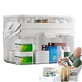 Box di stoccaggio dei medicinali - Box di pronto soccorso multi -griglia | Gabinetto per farmaci portatili, grandi scatole di pronto soccorso a 3 strati, medicinali multi griglie cabine medicinal