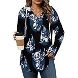 Owl And Skull Hoodies for Women V Neck Pullover Sweatshirts Long Sleeve Shirts Fashion Tops