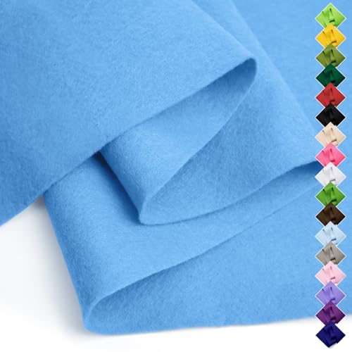 Image of Soft Felt Fabric Sheet 18 inch x 36 inch, 1.6mm Acrylic Craft Felt, Sky Blue | Soft Thick Felt by The Yard, Large Precut Sheet, Nonwoven Fabric for Sewing DIY Crafts, Classroom & Home Decor