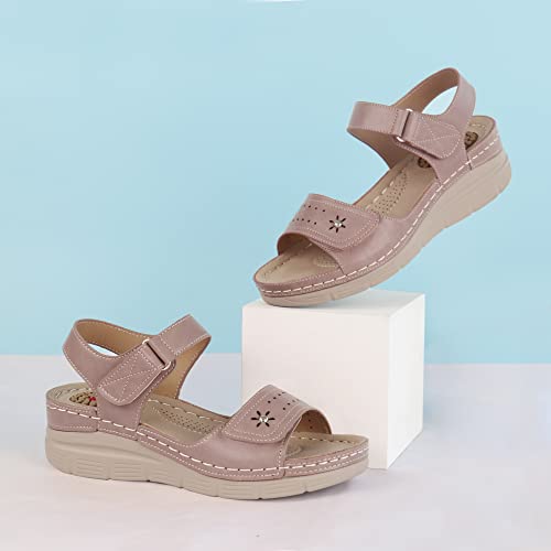 Image of JABASIC Women Comfortable Sandals Orthotic Walking Sandals Orthopedic Arch Support Sandals
