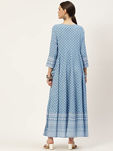 Image of KBZ Womens Rayon Printed Anarkali Kurta