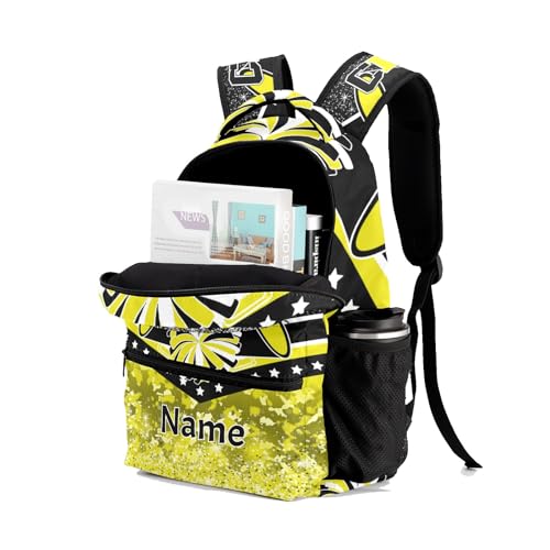 Cheer Yellow Cheerleader School Backpack Waterproof Shoulder Bag for Sport Training Competition Gift4