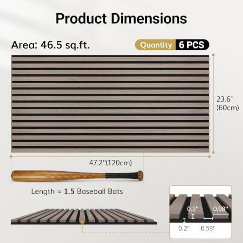 Image of TONOR Wood Wall Panels for Interior Wall Decor-6 Pack 47.2 inch x 23.6 inch