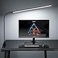 deeloop LED Clip-on Reading Light, 20" Ultra-Long Chips Bright Desk Lamp, 10%-100% Stepless Dimming & 3 Color Modes Office Lamp with 360 Head Rotation Memory Function Clamp Light